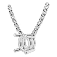 NE-1052 White Gold Necklace UNSET - ANGLE
