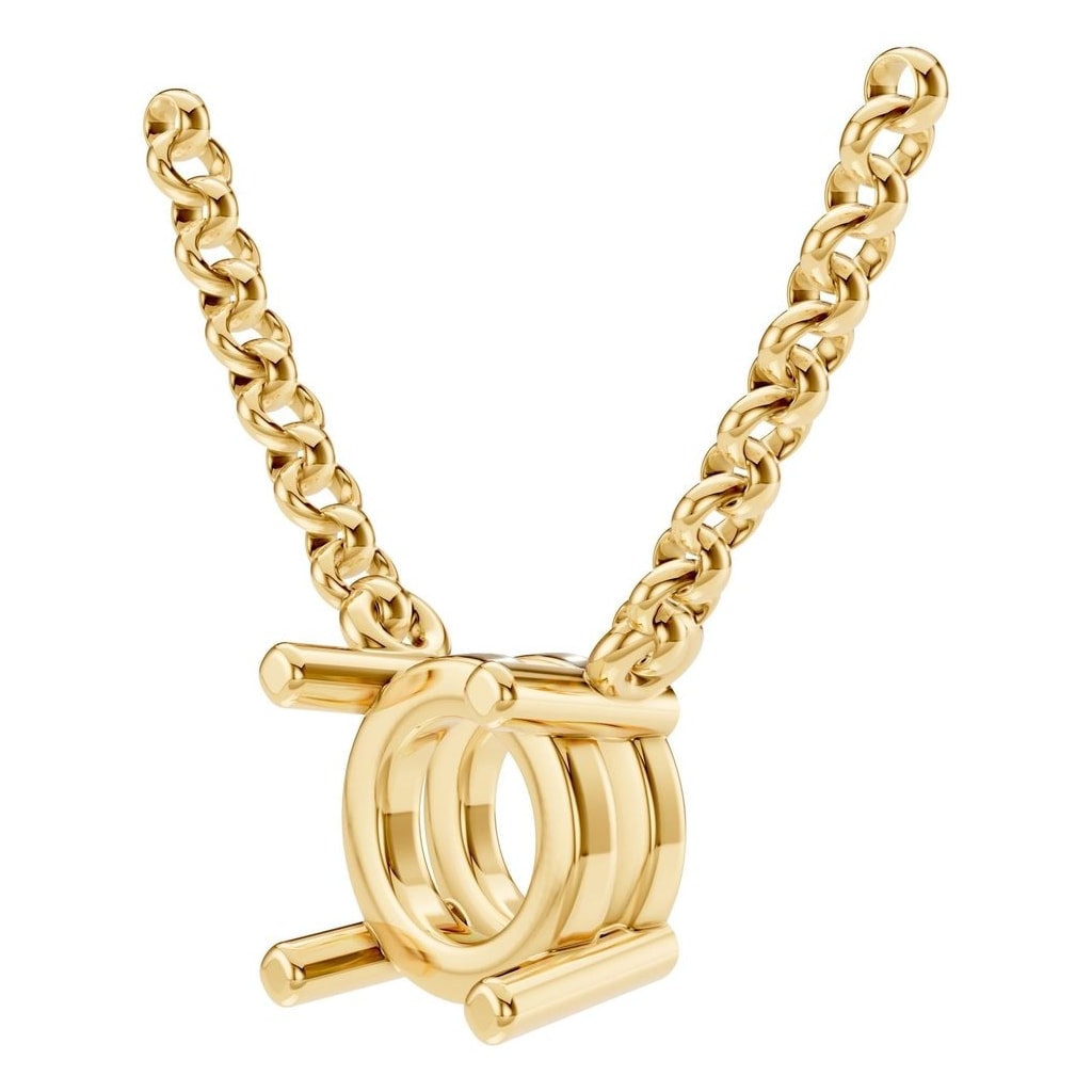 NE-1052 Yellow Gold Necklace UNSET - ANGLE