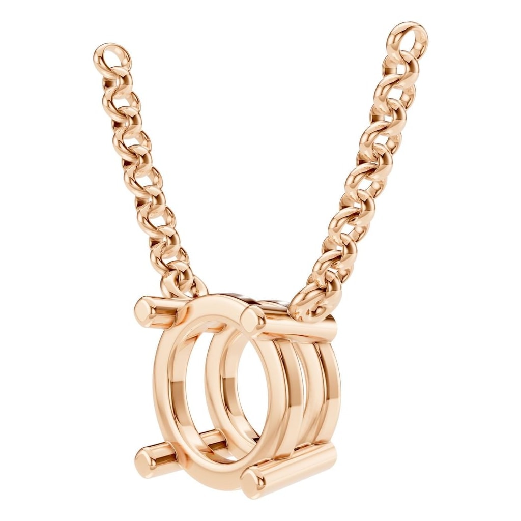 NE-1052 Rose Gold Necklace UNSET - ANGLE