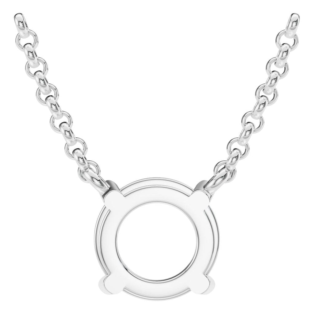 NE-1052 White Gold Necklace UNSET - BACK