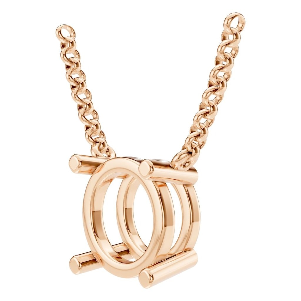 NE-1052 Rose Gold Necklace UNSET - ANGLE