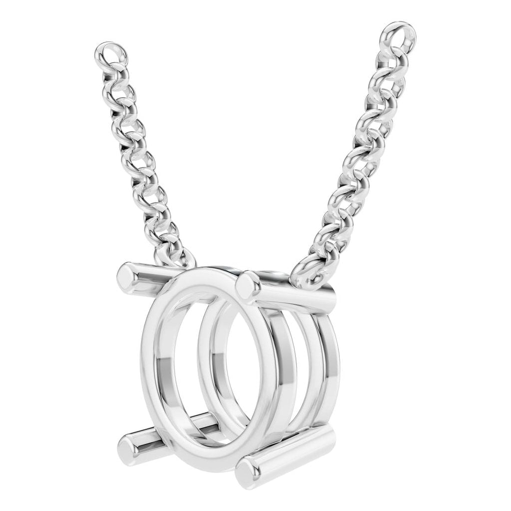 NE-1052 White Gold Necklace UNSET - ANGLE