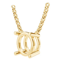 NE-1052 Yellow Gold Necklace UNSET - ANGLE