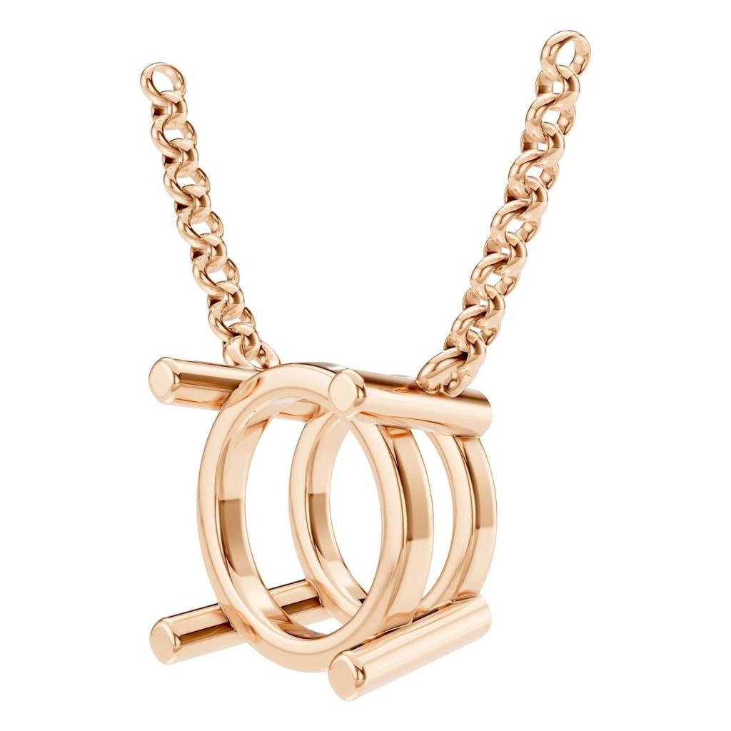 NE-1052 Rose Gold Necklace UNSET - ANGLE