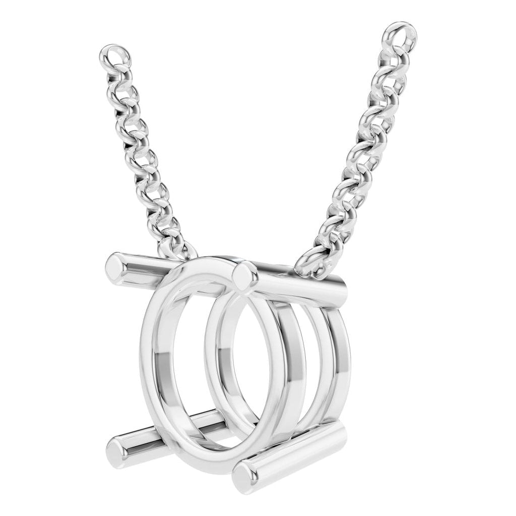 NE-1052 White Gold Necklace UNSET - ANGLE