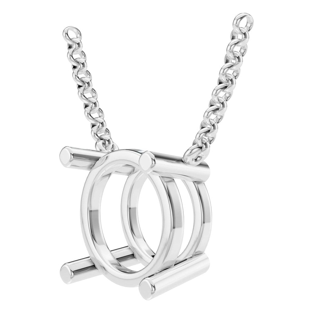 NE-1052 White Gold Necklace UNSET - ANGLE