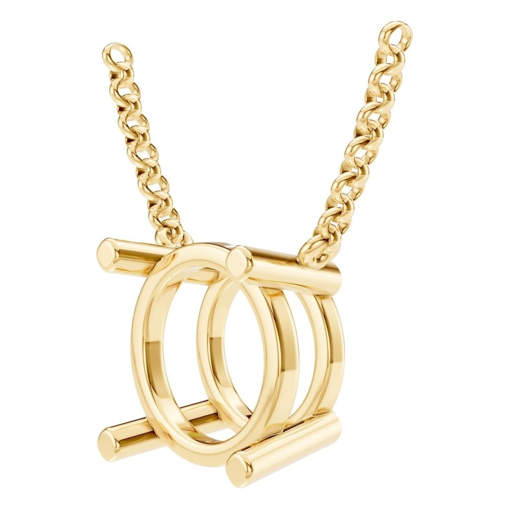 NE-1052 Yellow Gold Necklace UNSET - ANGLE