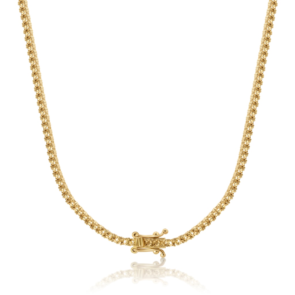 NE-9515 Yellow Gold Necklace UNSET - BACK