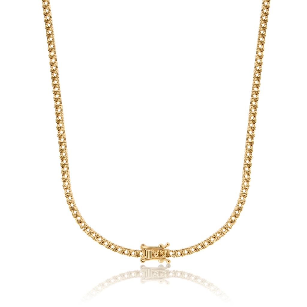 NE-9515 Yellow Gold Necklace UNSET - BACK