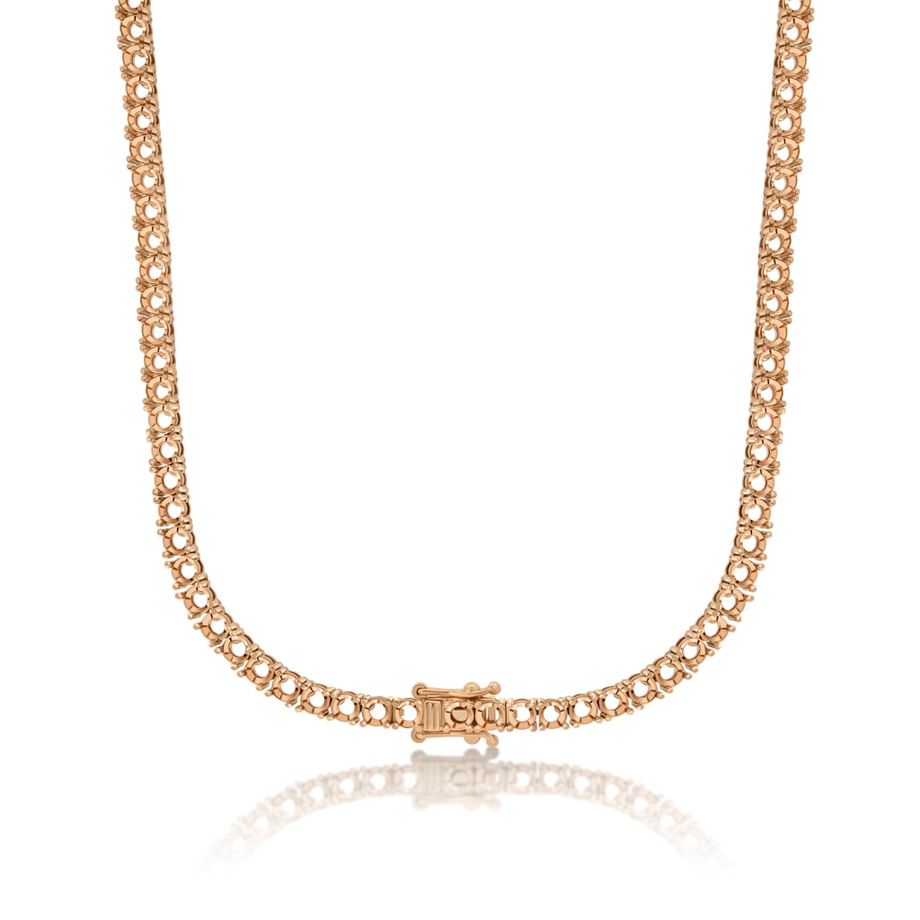 NE-9515 Rose Gold Necklace UNSET - BACK