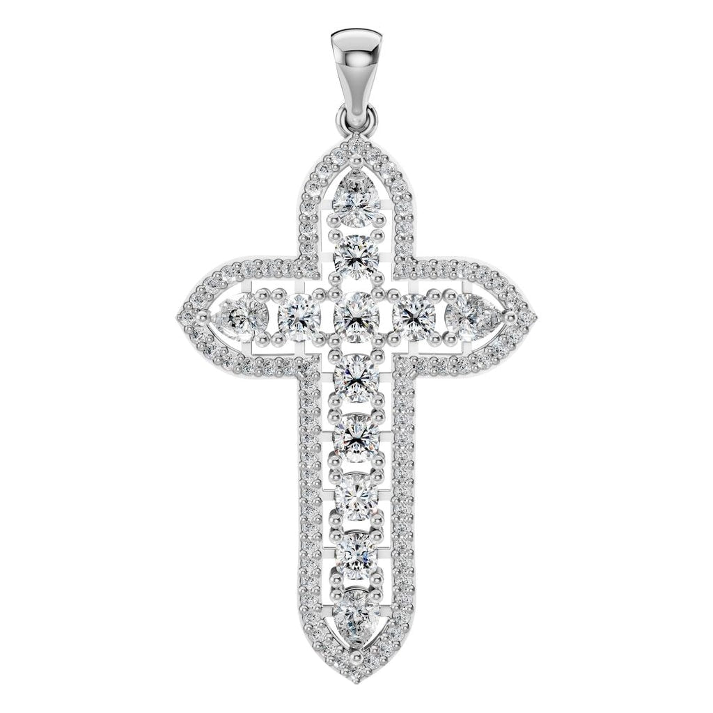 PE-0644 White Gold Pendant SET - Main View