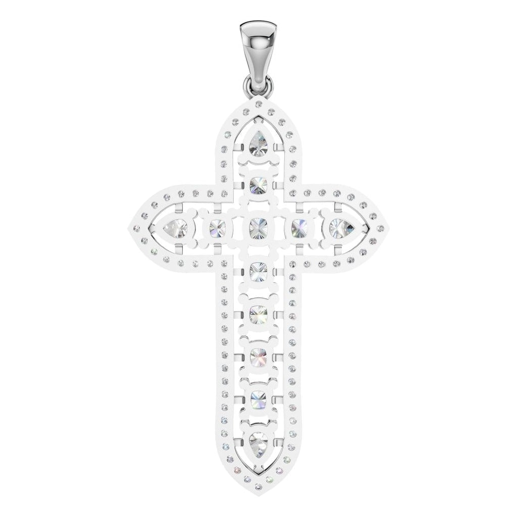 PE-0644 White Gold Pendant SET - BACK