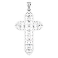 PE-0644 White Gold Pendant SET - BACK