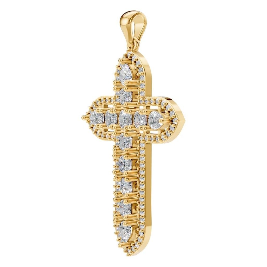 PE-0644 Yellow Gold Pendant SET - ANGLE
