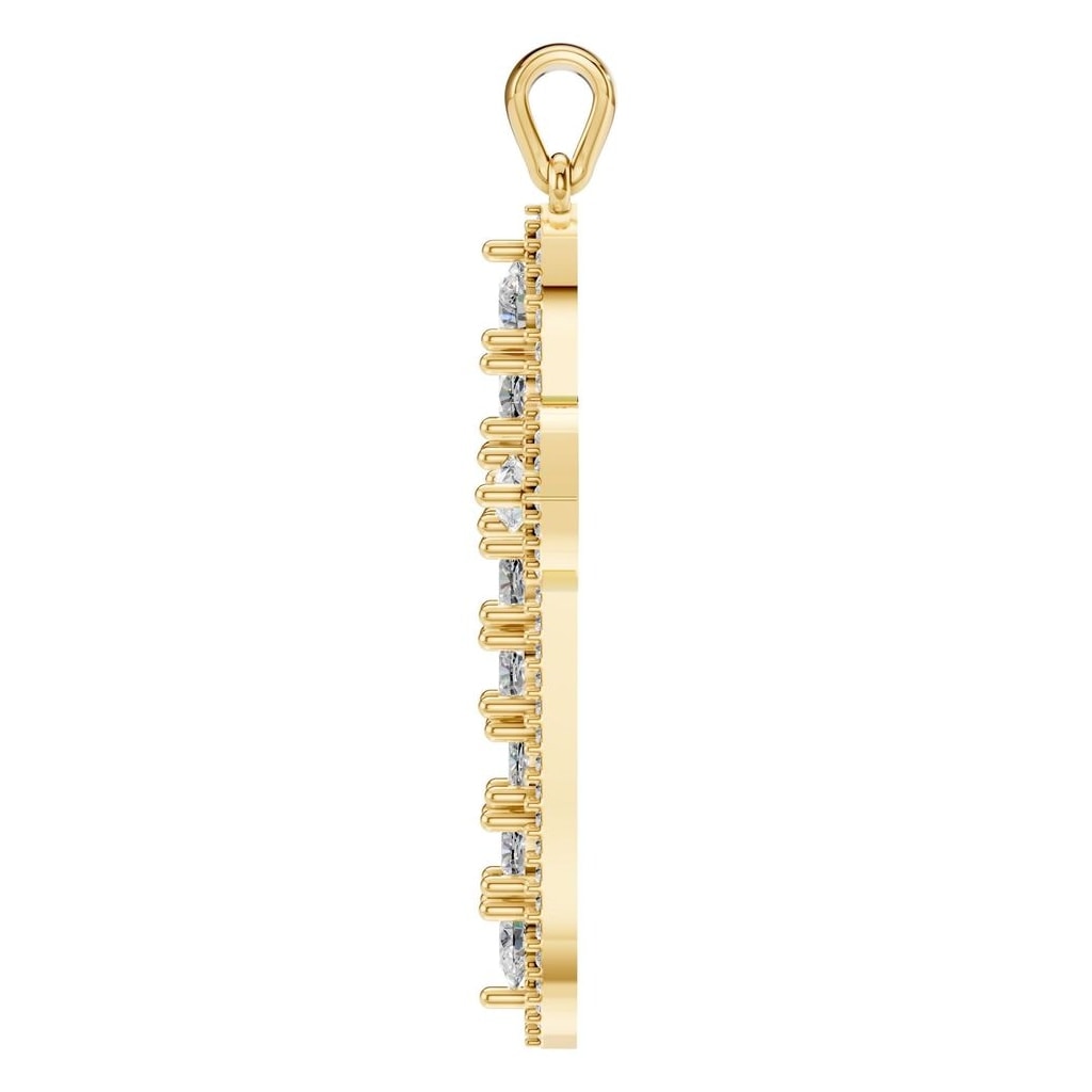 PE-0644 Yellow Gold Pendant SET - Side View