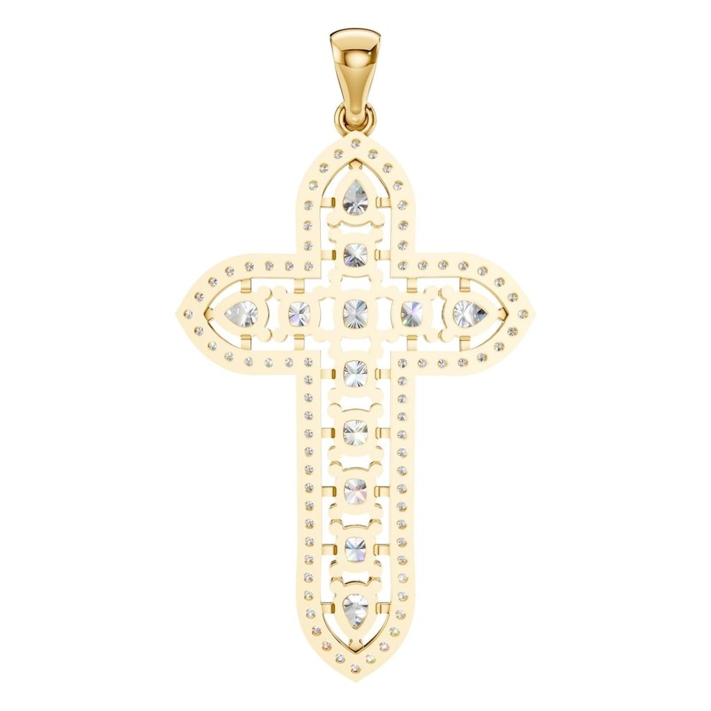 PE-0644 Yellow Gold Pendant SET - BACK