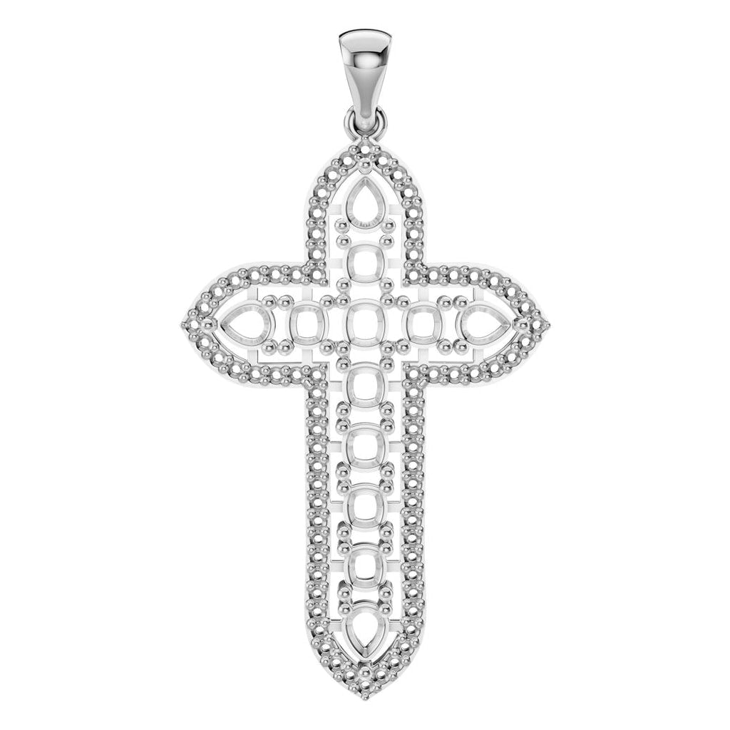 PE-0644 White Gold Pendant UNSET - Main View