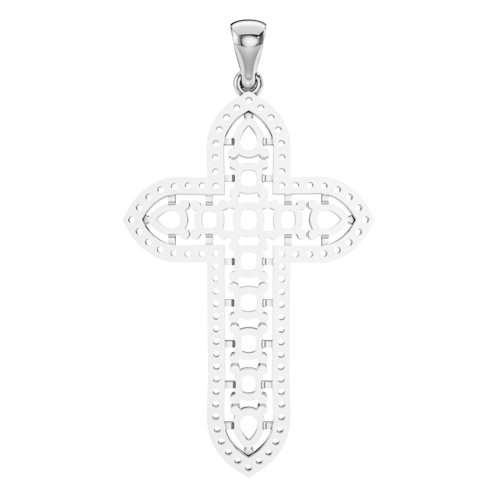 PE-0644 White Gold Pendant UNSET - BACK