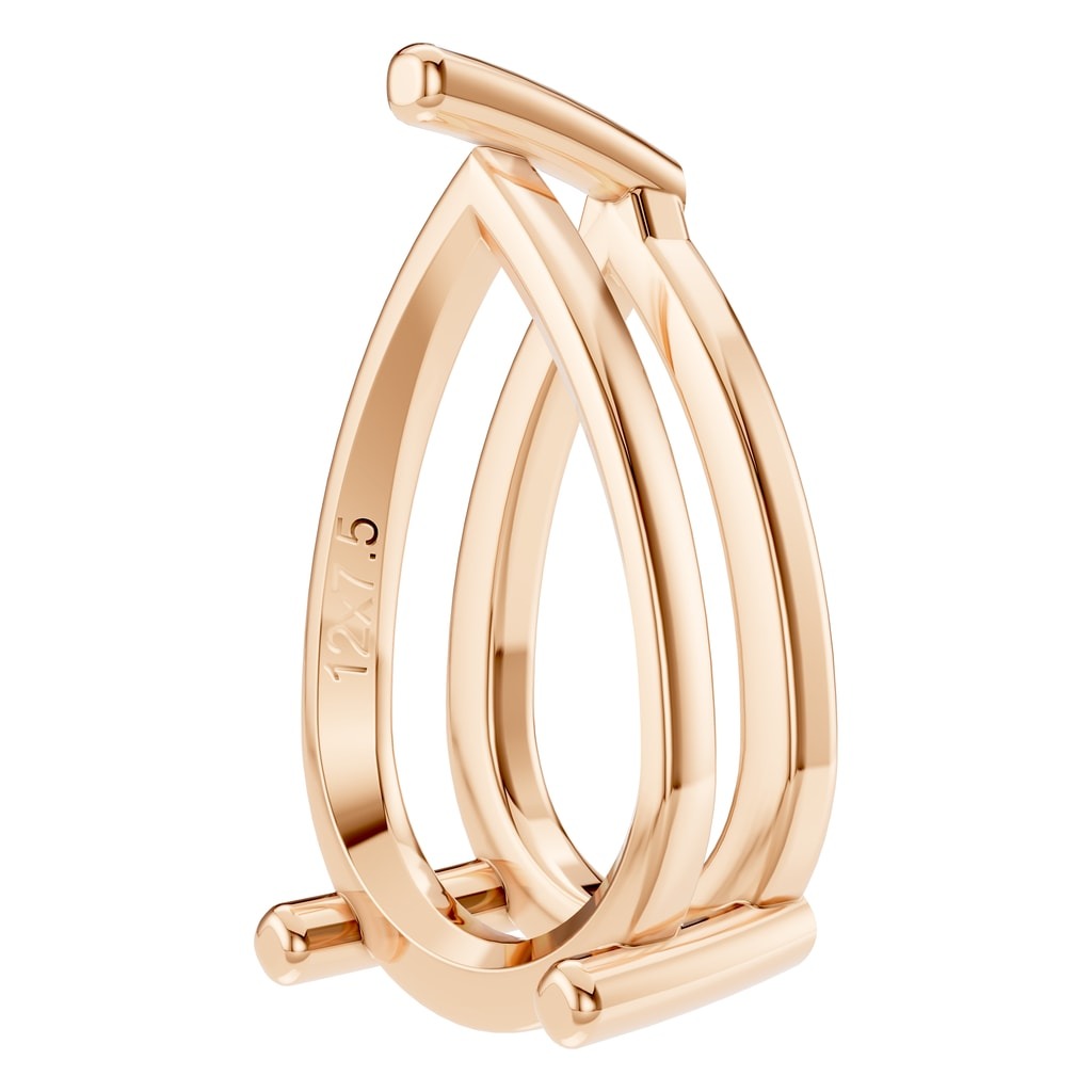 PE-0662 Rose Gold Pendant UNSET - Angle View