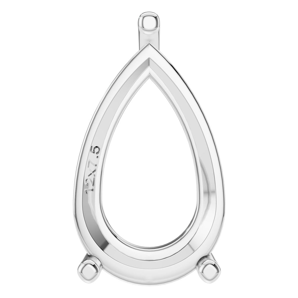 PE-0662 White Gold Pendant UNSET - Main View