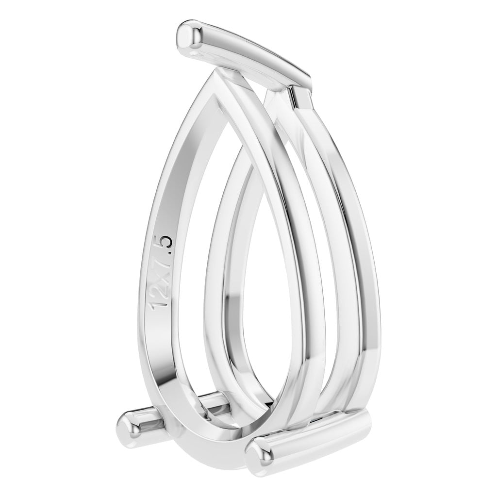 PE-0662 White Gold Pendant UNSET - Angle View