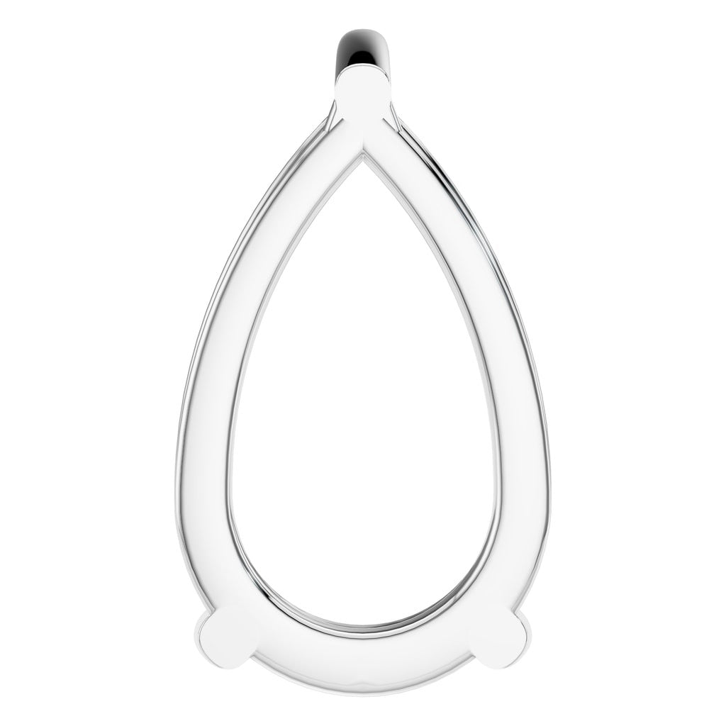 PE-0662 White Gold Pendant UNSET - Back View