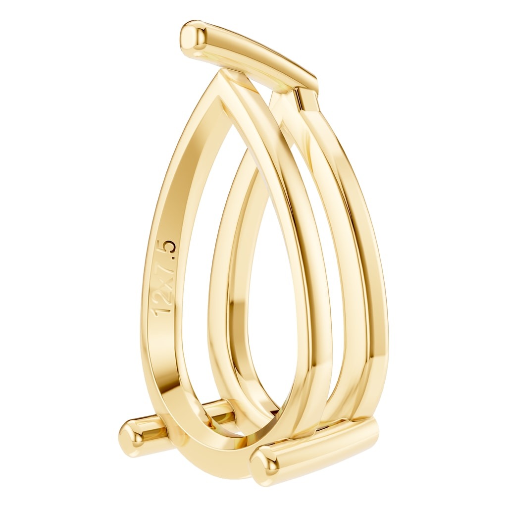 PE-0662 Yellow Gold Pendant UNSET - Angle View