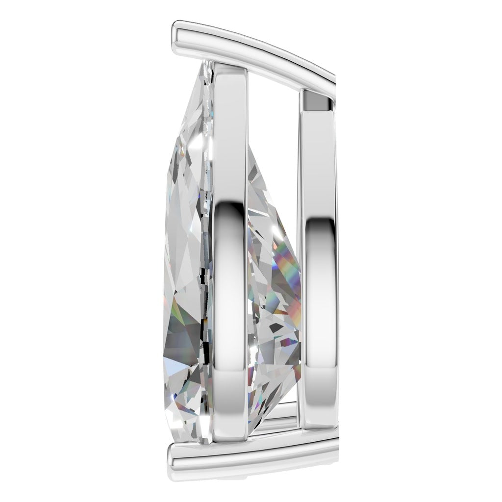 PE-0662 White Gold Pendant SET - Side View