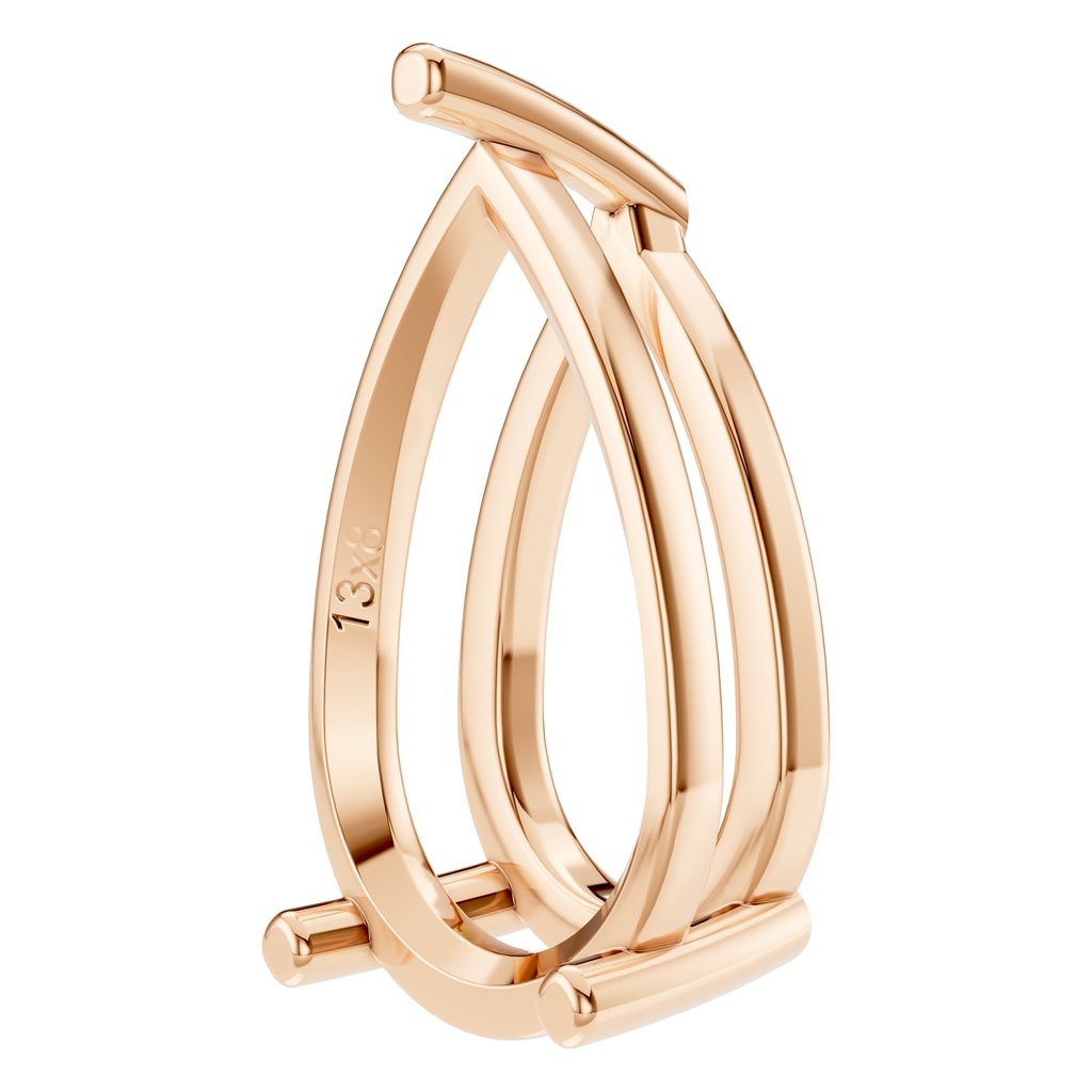 PE-0662 Rose Gold Pendant UNSET - Angle View