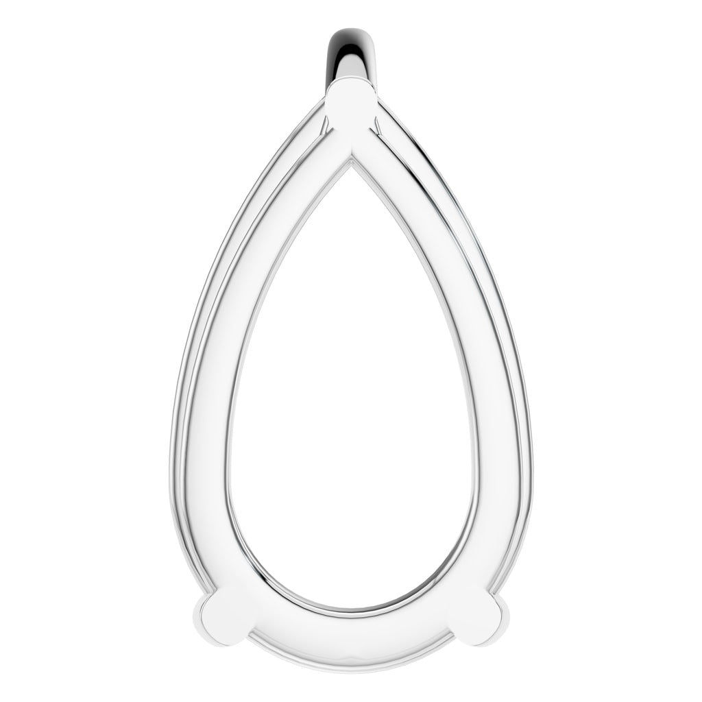 PE-0662 White Gold Pendant UNSET - Back View