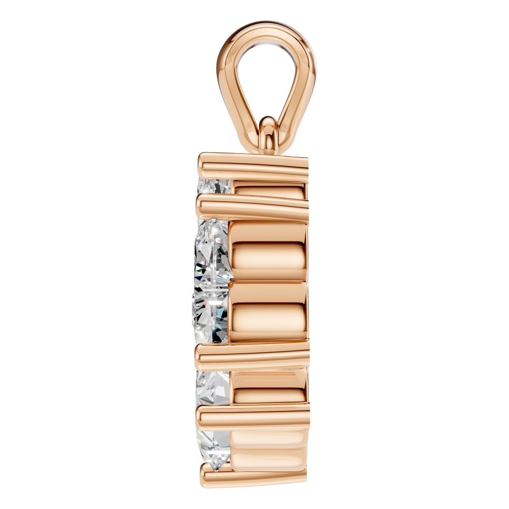 PE-0756 Rose Gold Pendant SET - Side View