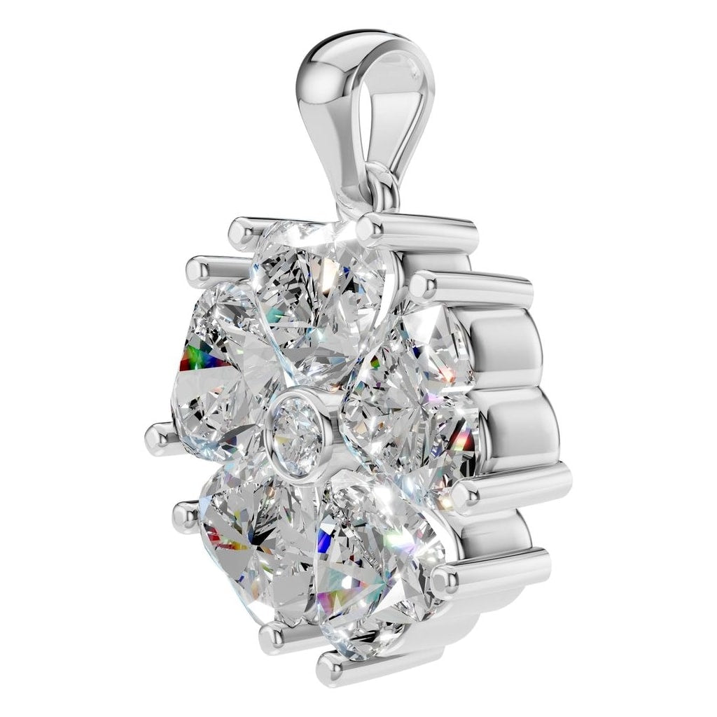 PE-0756 White Gold Pendant SET - ANGLE