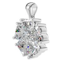 PE-0756 White Gold Pendant SET - ANGLE