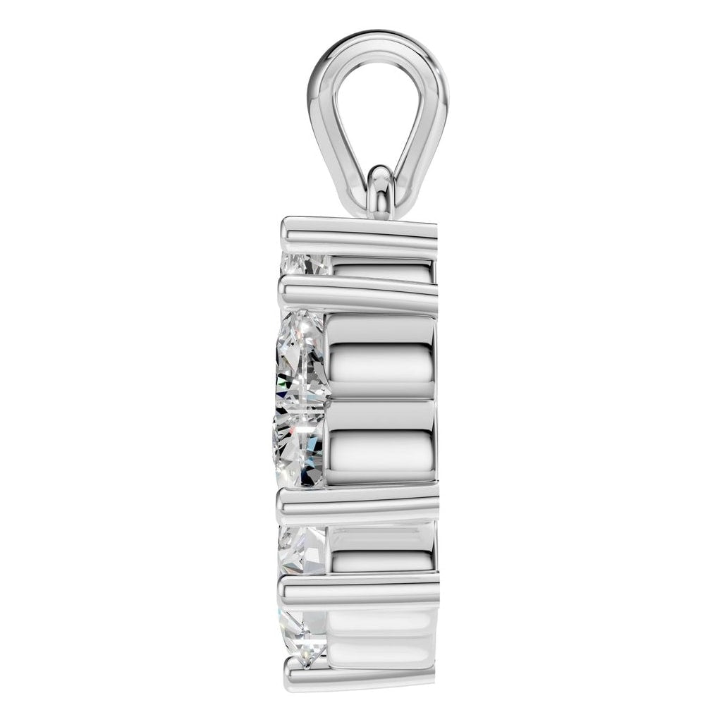 PE-0756 White Gold Pendant SET - Side View