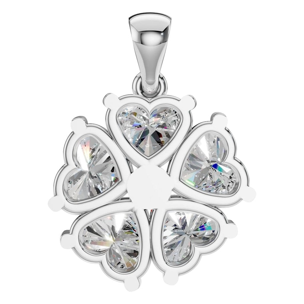 PE-0756 White Gold Pendant SET - BACK