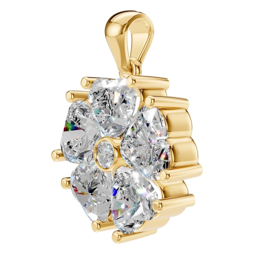 PE-0756 Yellow Gold Pendant SET - ANGLE