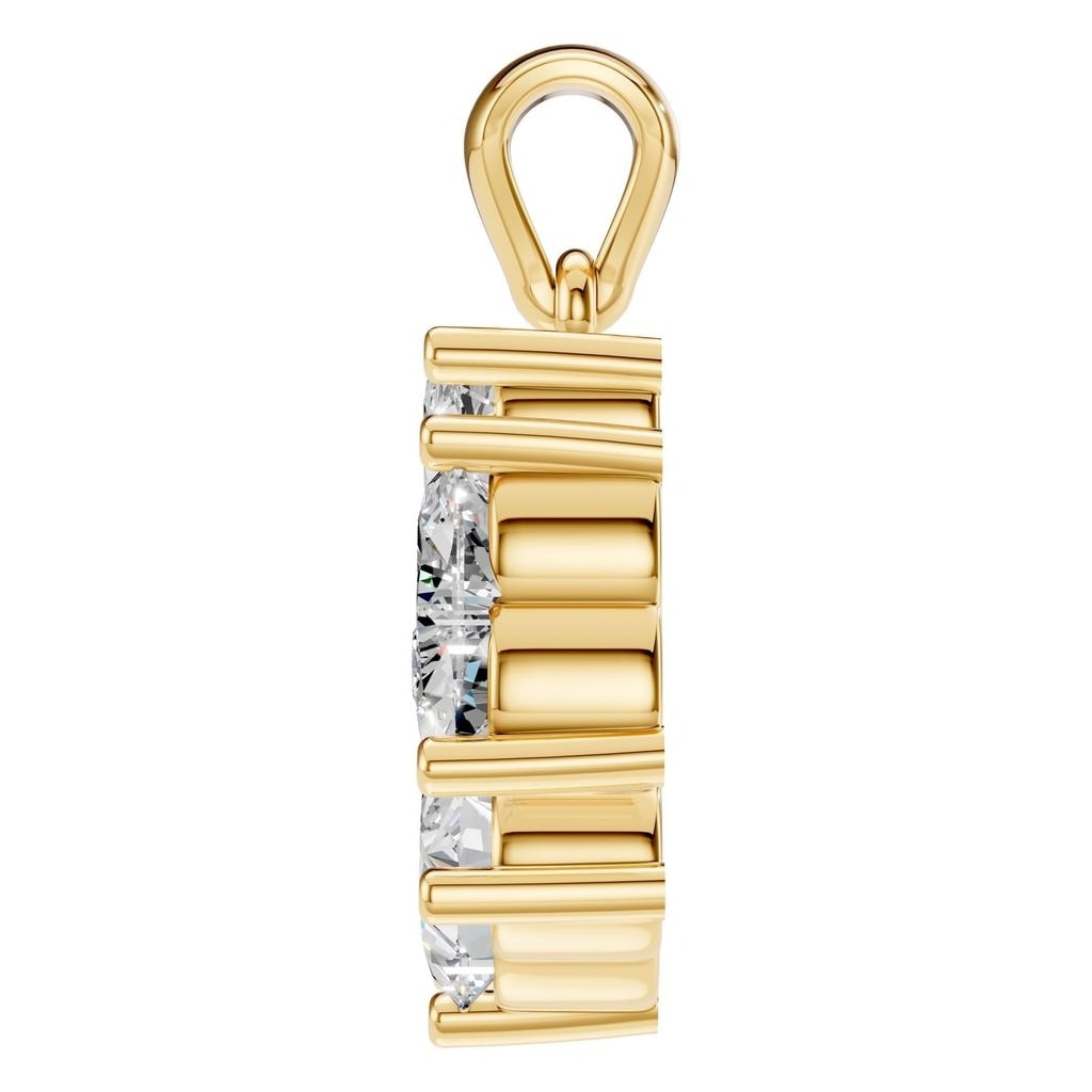 PE-0756 Yellow Gold Pendant SET - Side View