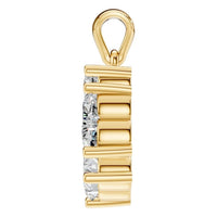 PE-0756 Yellow Gold Pendant SET - Side View