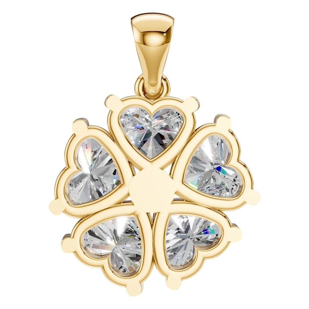 PE-0756 Yellow Gold Pendant SET - BACK