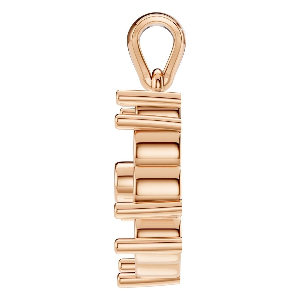 PE-0756 Rose Gold Pendant UNSET - Side View