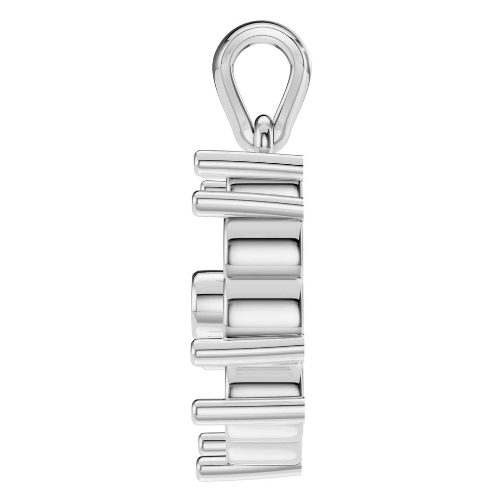 PE-0756 White Gold Pendant UNSET - Side View