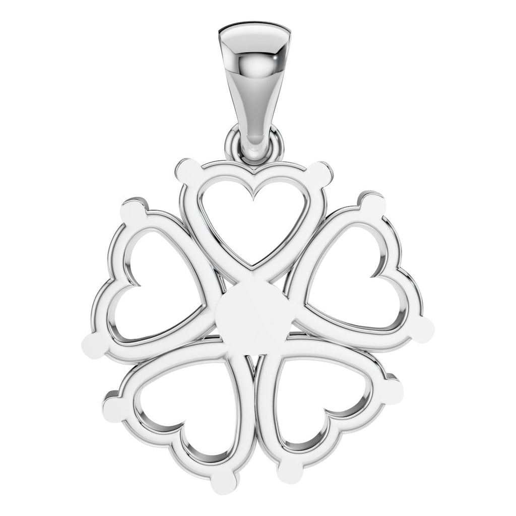 PE-0756 White Gold Pendant UNSET - BACK