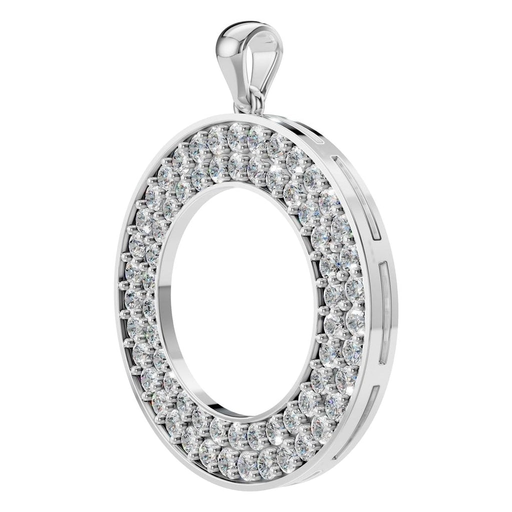 PE-0868 White Gold Pendant SET - ANGLE
