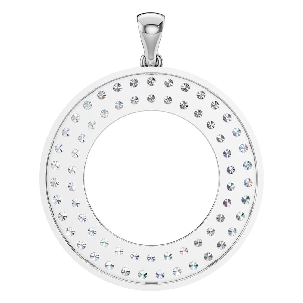 PE-0868 White Gold Pendant SET - BACK