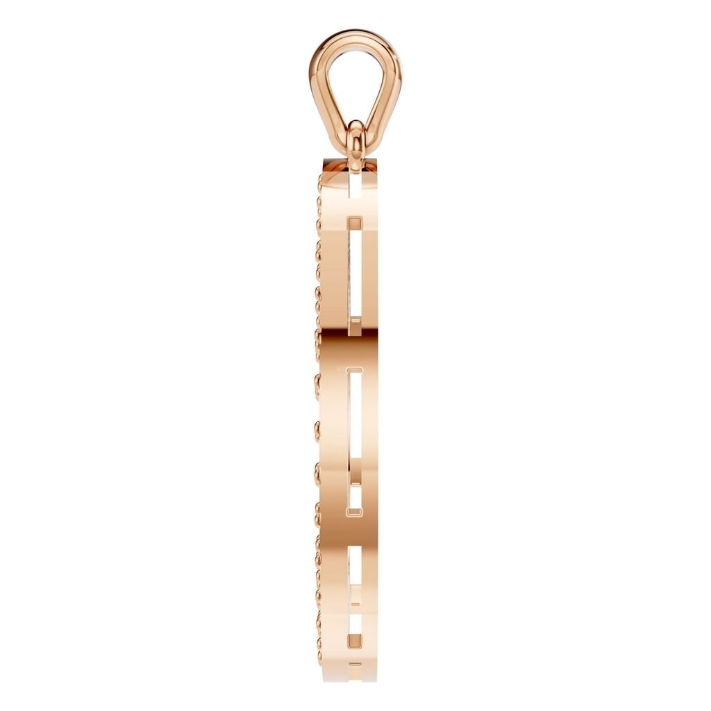 PE-0868 Rose Gold Pendant UNSET - Side View
