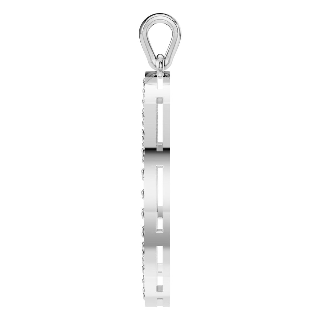 PE-0868 White Gold Pendant UNSET - Side View