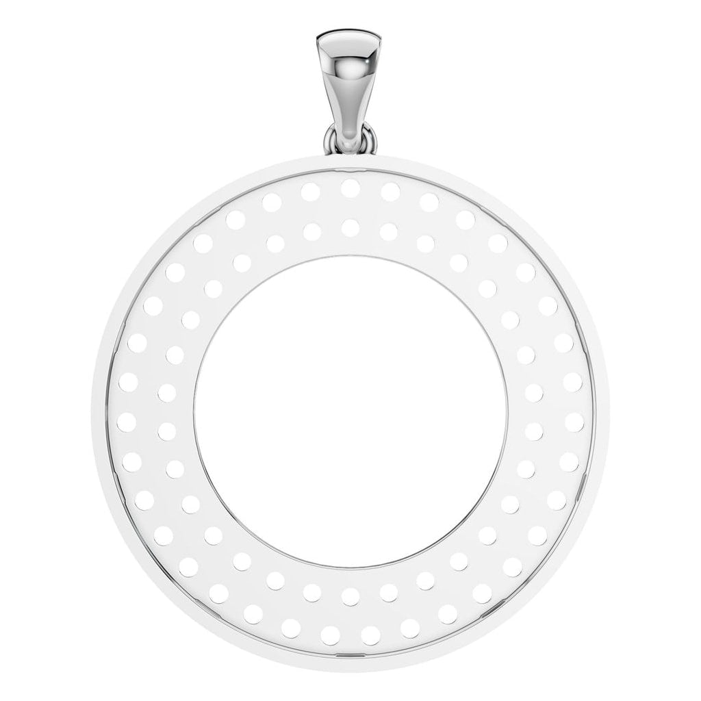 PE-0868 White Gold Pendant UNSET - BACK