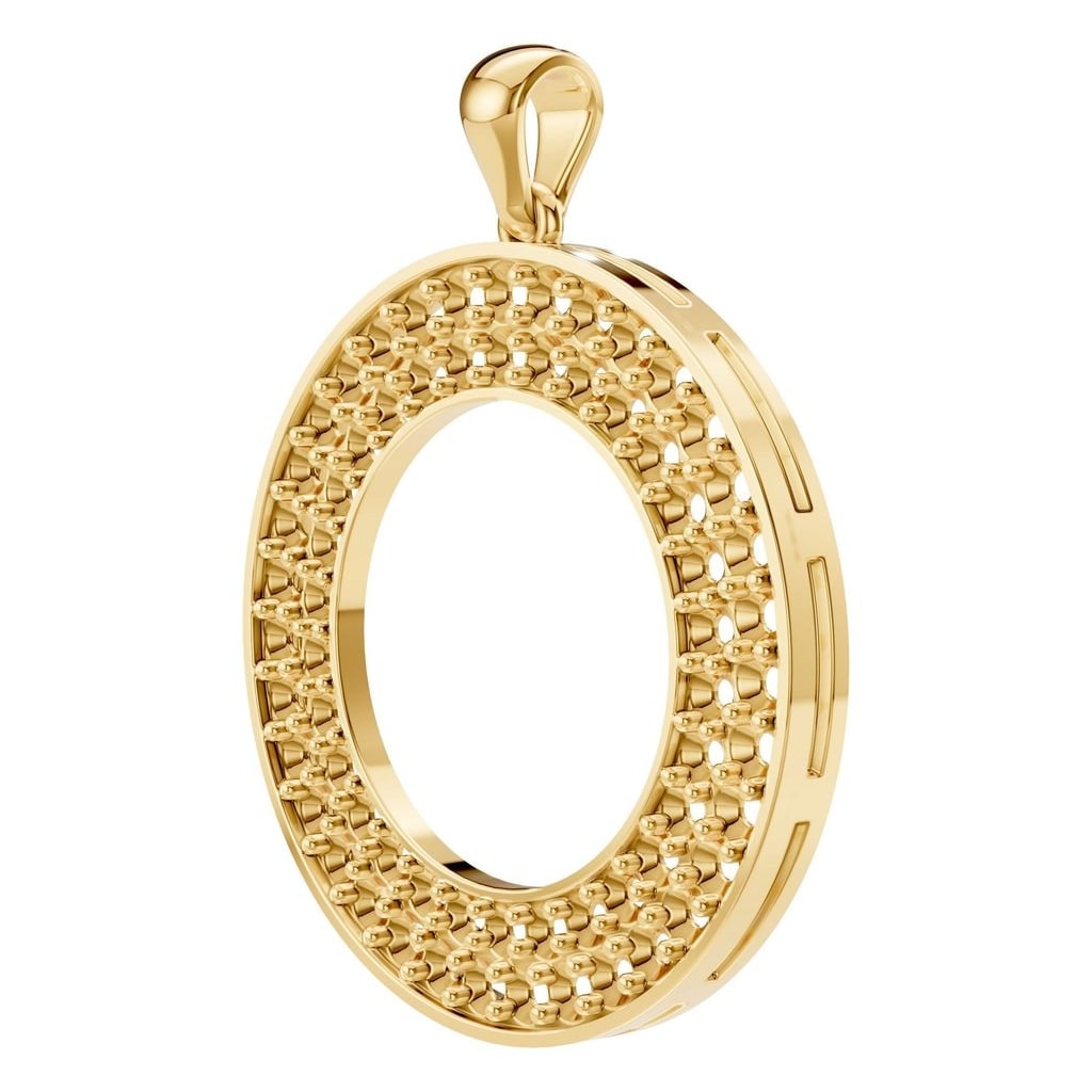 PE-0868 Yellow Gold Pendant UNSET - ANGLE
