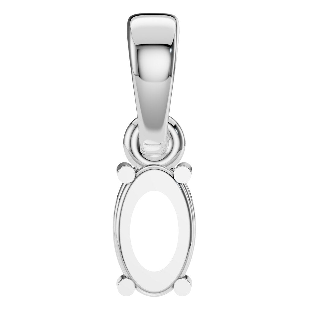 PE-1164 White Gold Pendant UNSET - BACK