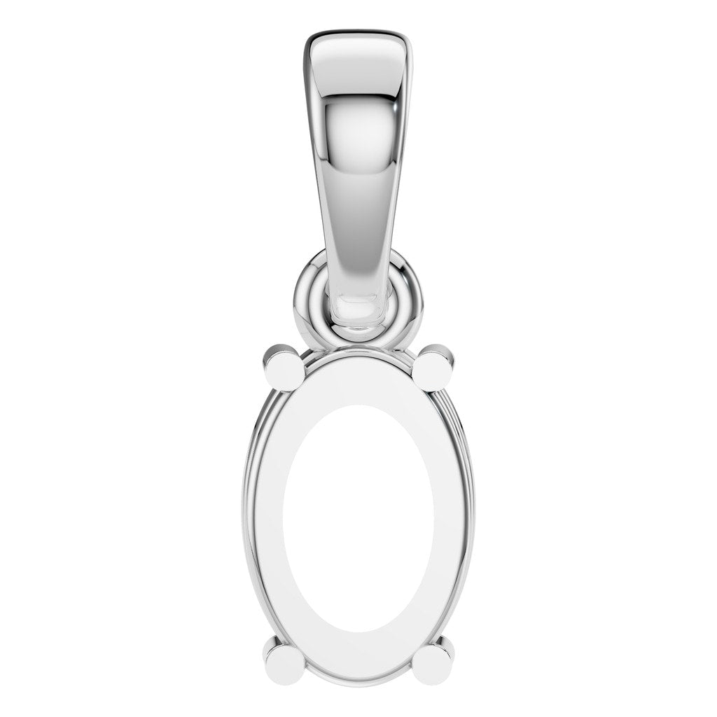 PE-1164 White Gold Pendant UNSET - BACK